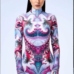 Badinka body suit. Festival, EDM, Rave Shiloh ocean costume